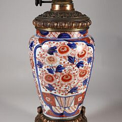 Antique Imari Kerosene Lamp, Hink