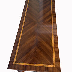 Contemporary Inlaid Mahogany and Satinwood Console Table