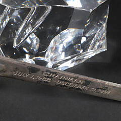 Signed Steuben Excalibur Crystal with Presentation Silver Plated Sword