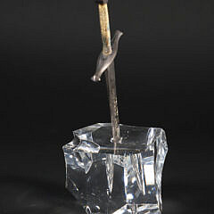 Signed Steuben Excalibur Crystal with Presentation Silver Plated Sword