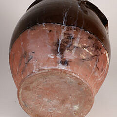 Vintage French Brown and Yellow Glazed Double Handled Pot