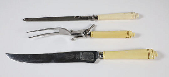Antique Sheffield Three Piece Carving Set