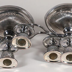 Pair of Antique Scottish Silver Plated Three-Light Candelabra