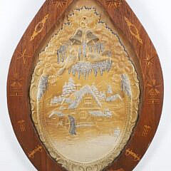 Antique German Pressed Board Christmas Scene