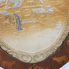 Antique German Pressed Board Christmas Scene with Inlaid Frame