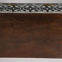 Teakwood and Bone Geometric Inlaid Box