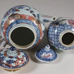 Chinese Export Porcelain Tea Caddy and Teapot, 18th Century