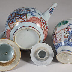 Chinese Export Porcelain Tea Caddy and Teapot, 18th Century