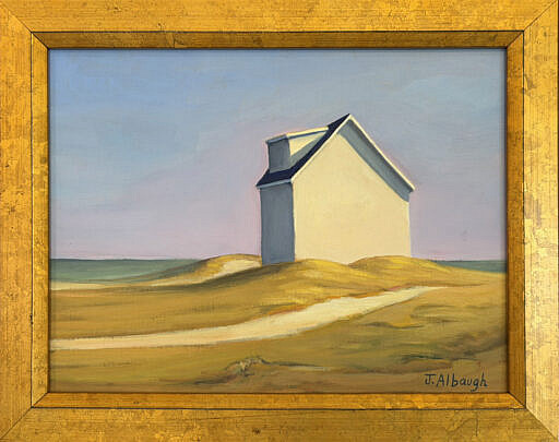 Joan Albaugh (American, Contemporary) Oil on Board "Dual Paths to the Beach Through the Dunes"