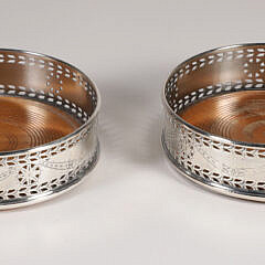 Pair of Silver Plated Wine Coasters
