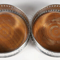 Pair of Vintage Kirk Stieff Silver Plated Presidential Wine Coasters