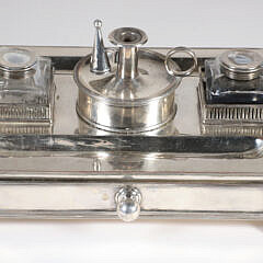 Sheffield Silver Plated Standish, 19th Century with Inkwells