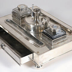 Sheffield Silver Plated Standish with Inkwells, 19th Century