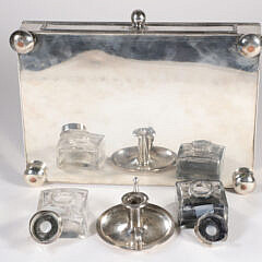 Sheffield Silver Plated Standish with Inkwells, 19th Century