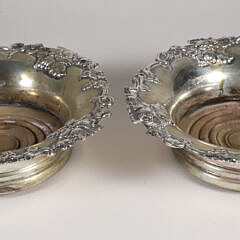 Pair of Silver Plated Wine Coasters, 19th Century