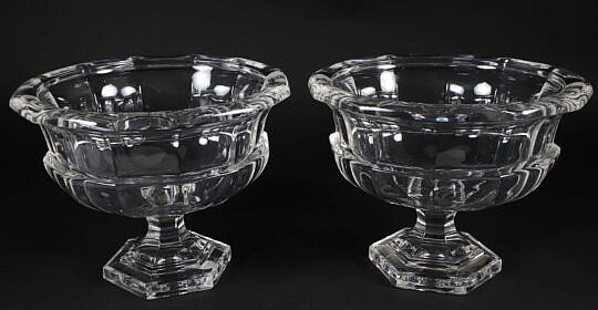 Pair of Antique Irish Crystal Compote Bowls