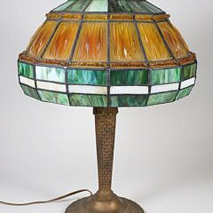 Tiffany Style "Linen Fold" Shade Lamp