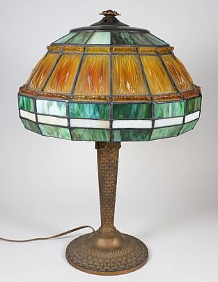 Tiffany Style "Linen Fold" Shade Lamp