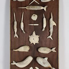Vintage Folk Art Carved Bone Plaque