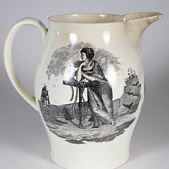 19th Century Liverpool Jug Depicting an American Clipper Ship