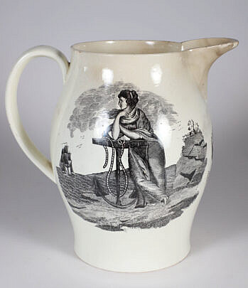 19th Century Liverpool Jug Depicting an American Clipper Ship