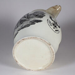 Liverpool Jug Depicting Hope Leaning on an Anchor and an American Clipper Ship, 19th Century