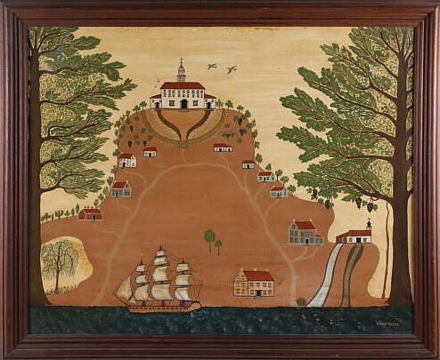 Susan Potter Acrylic on Artist Board "The Plantation, N. Kingstown, Rhode Island", circa 1974
