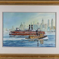 Gerald Levey Painting “New York Steam”, c. 1950, 15th Anniversary Int’l