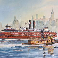 Gerald Levey Painting “New York Steam”, c. 1950, 15th Anniversary Int’l