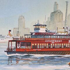 Gerald Levey Painting “New York Steam”, c. 1950, 15th Anniversary Int’l
