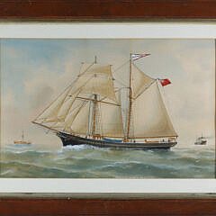 R. Chappell Watercolor Portrait of the English Ship “Morning Star of Padstow”