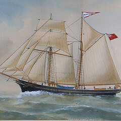R. Chappell Watercolor Portrait of the English Ship “Morning Star of Padstow”