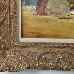 Henry Mastingre Oil on Masonite “Impressionist-Style Coastal Beach Scene”