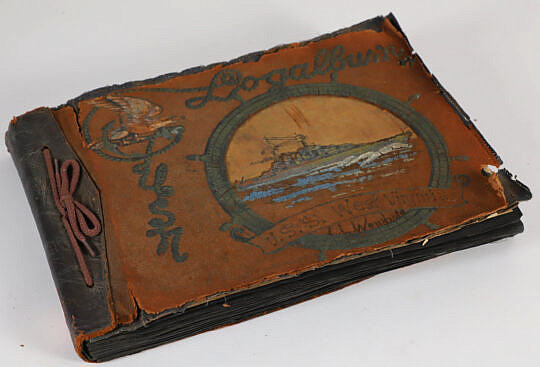 1933 Photo "U.S.S West Virginia" Leather Scrap Book