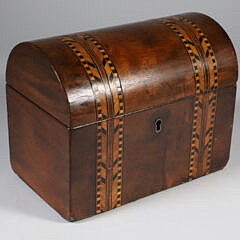 English Inlaid Dome Top Box 19th Century