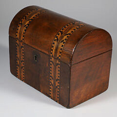 English Inlaid Dome Top Box 19th Century