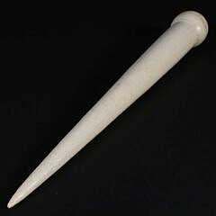 Turned and Scribed Antique Whale Bone Ball Grip Fid, 19th Century