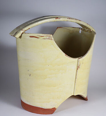 Piero Fenci Yellow Glazed Pottery Bucket, c. 1990