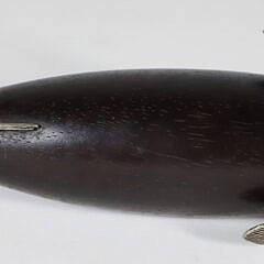 Gilt Metal and Wood Fish Pepper Mill