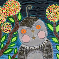 Deborah Vanderwolk Mixed Media Oil on Canvas “Night Owl”