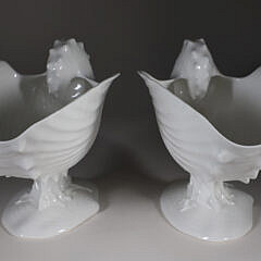 Pair of Wedgwood White Shell Form Bone China Compotes