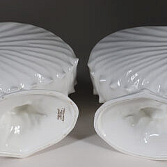 Pair of Wedgwood White Shell Form Bone China Compotes