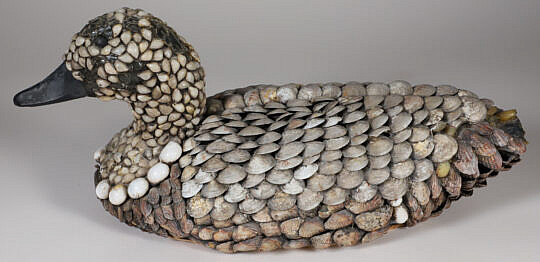 Sea Shell Encrusted Duck Deco