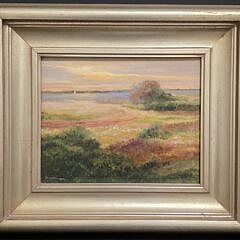 Nantucket Oil on Canvas, “Sails at Dusk”, Coastal Landscape Painting