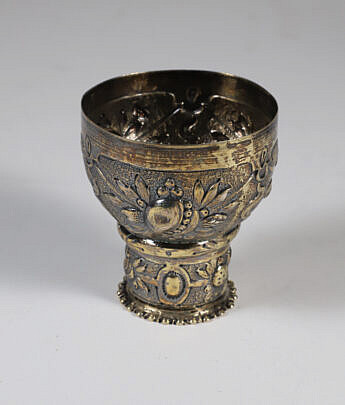 Antique English Gilt Silver Repousse Cup