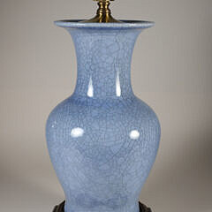 Chinese Porcelain Blue Crackle Glazed Lamp