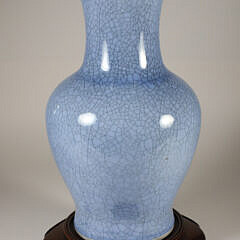 Chinese Porcelain Blue Crackle Glazed Lamp
