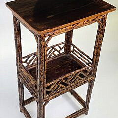 English, “Tortoiseshell”, Lacquered Bamboo Console Table, 20th century