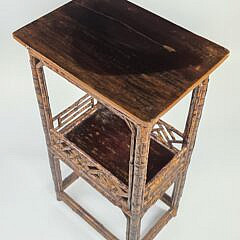 English, “Tortoiseshell”, Lacquered Bamboo Console Table, 20th century