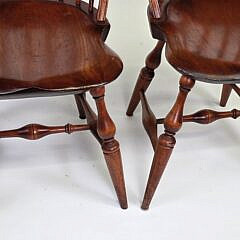 Pair of Warren Chair Works Cherry Blowback Windsor Dining Chairs